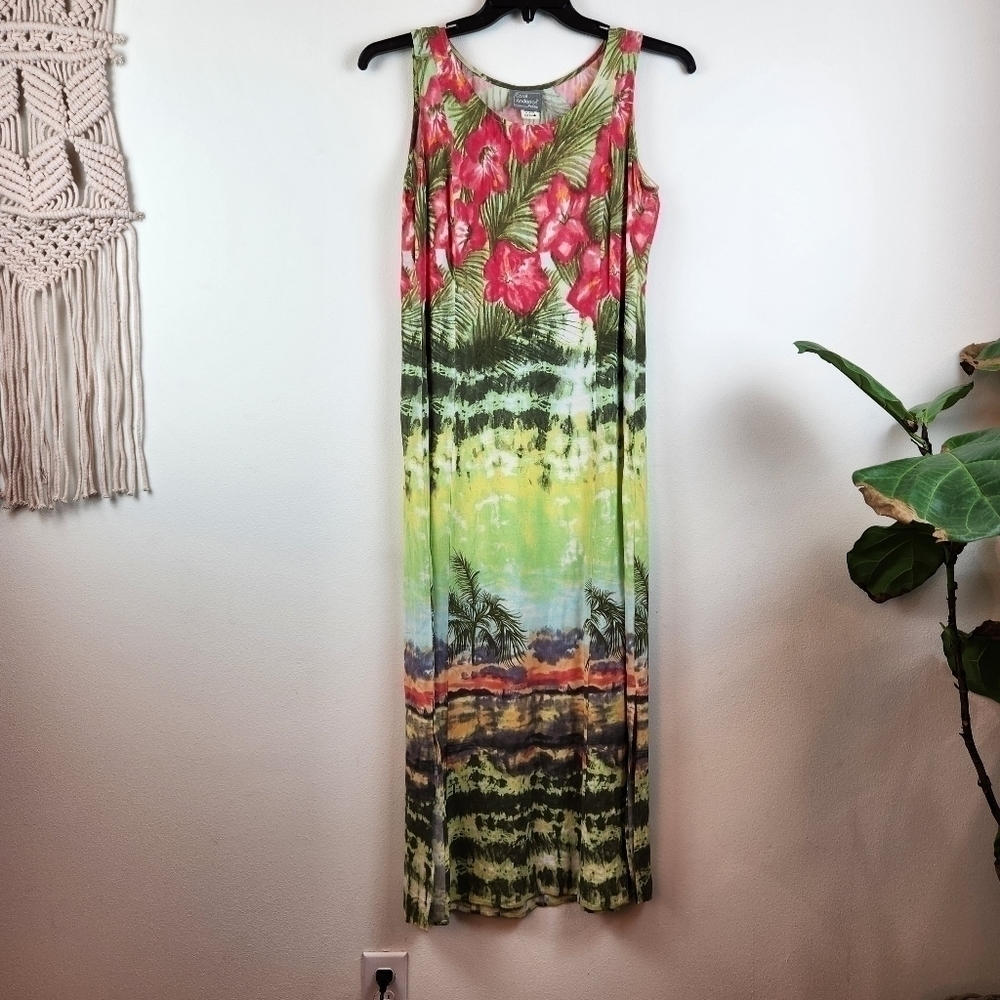 Carol Anderson Vintage Petite Sleeveless Floral Hawaii dress Size 12P